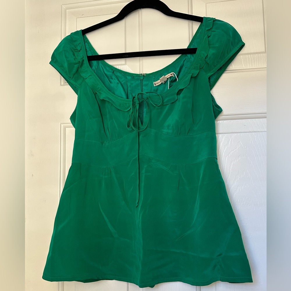 *Almost* Vintage | Nannette Laporte | Emerald Green | Silk Blouse